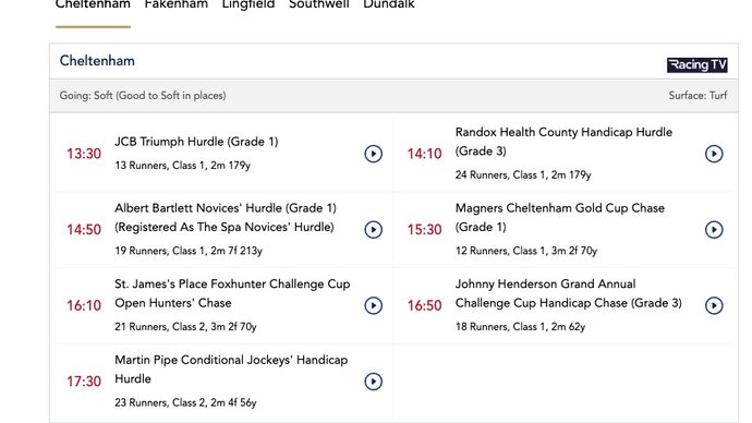 Click the play icon on our racing results page and you'll be taken straight to the replay