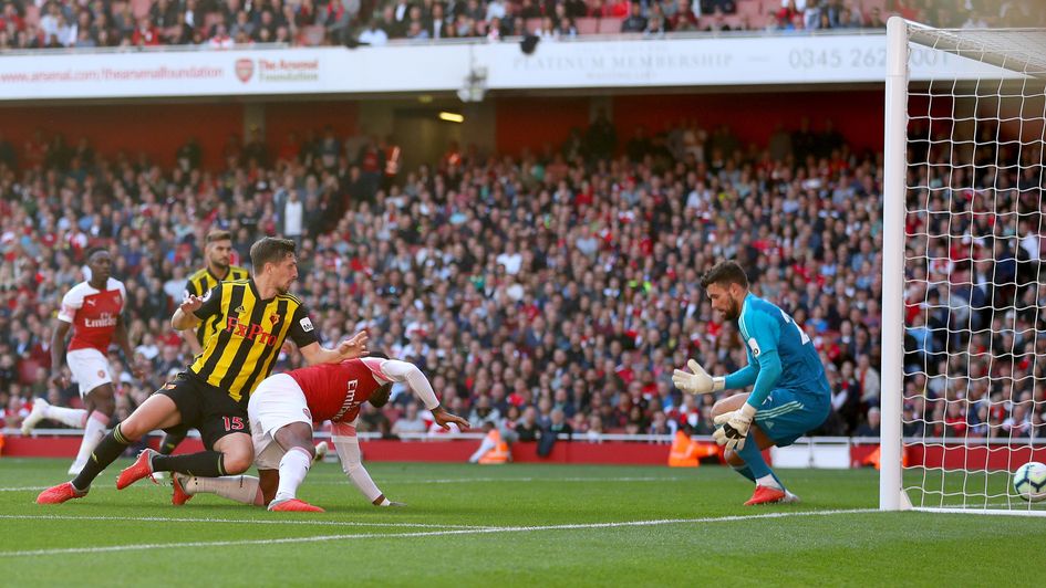 An own goal from Craig Cathcart helps put Arsenal on their way to victory over Watford