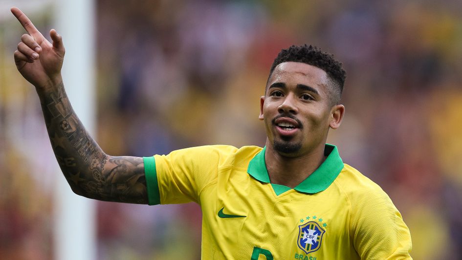 Gabriel Jesus in action for Brazil