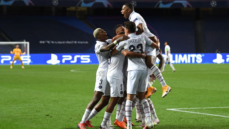 PSG celebrate their late goal