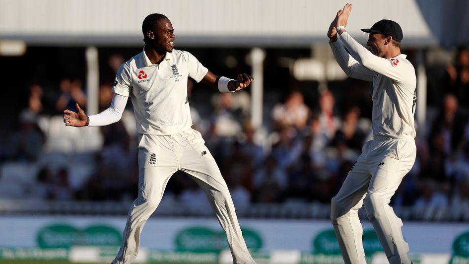 Celebrations for Jofra Archer in the fifth Test of the Ashes