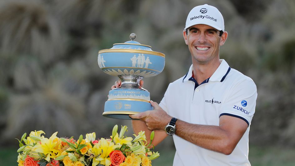 Billy Horschel lifts the WGC-Dell Technologies Match Play trophy