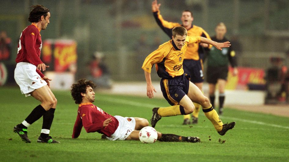 Michael Owen scored twice against Roma