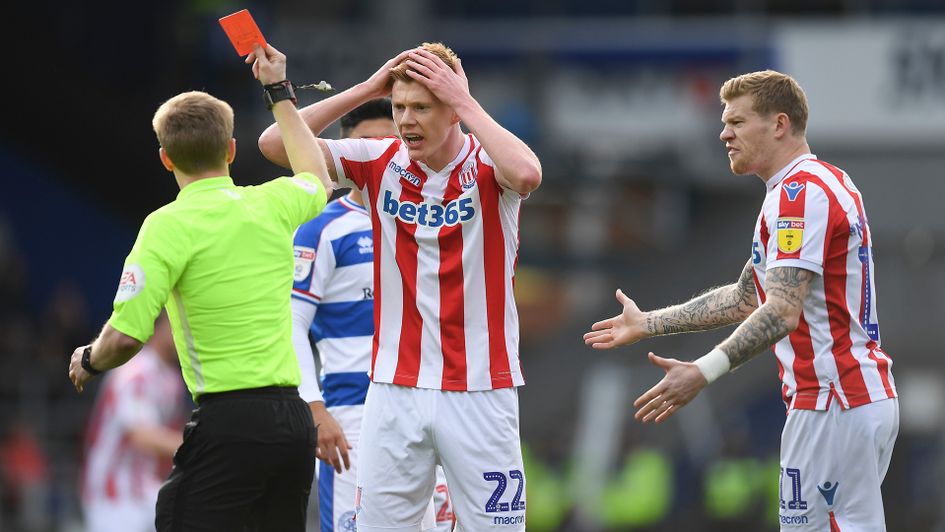 Sam Clucas was shown a red card at QPR last season