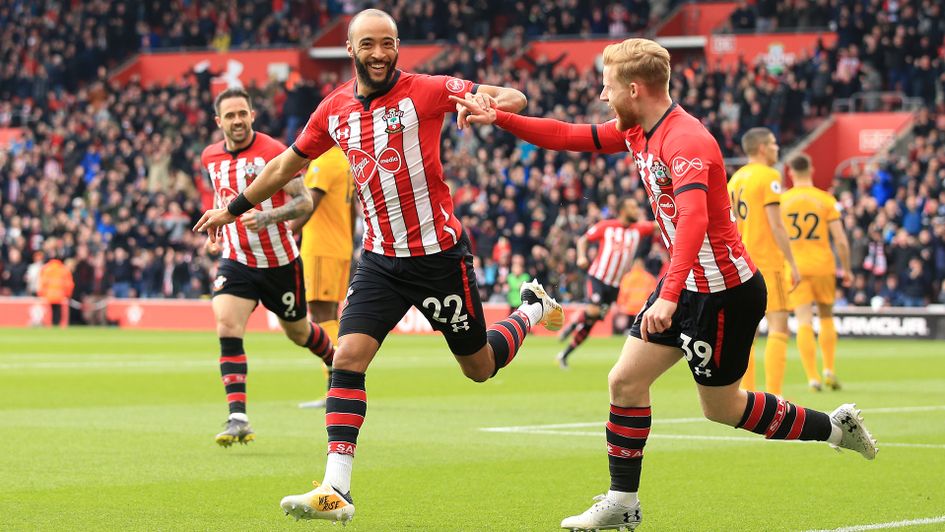 Nathan Redmond celebrates his goal against Wolves