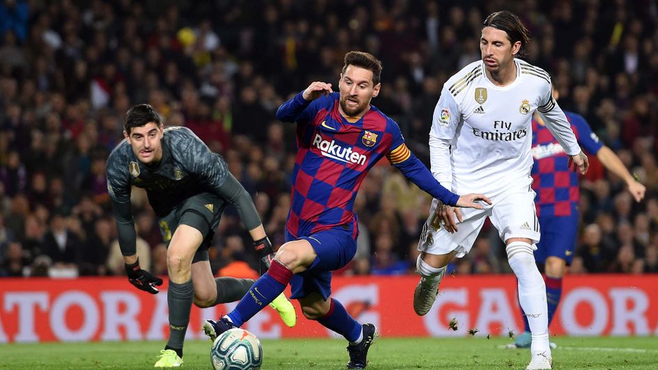 Lionel Messi in action for Barcelona against Real Madrid in El Clasico