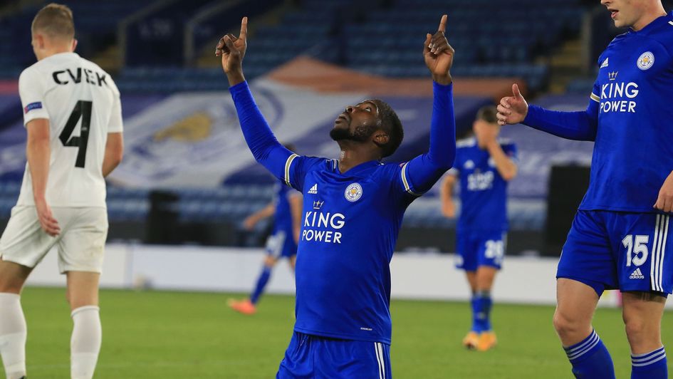 Kelechi Iheanacho celebrates