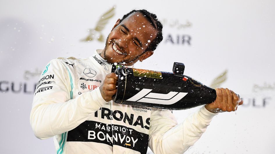 Lewis Hamilton celebrates