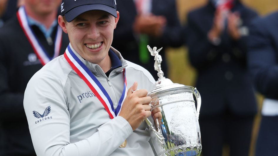 Matt Fitzpatrick with the US Open trophy