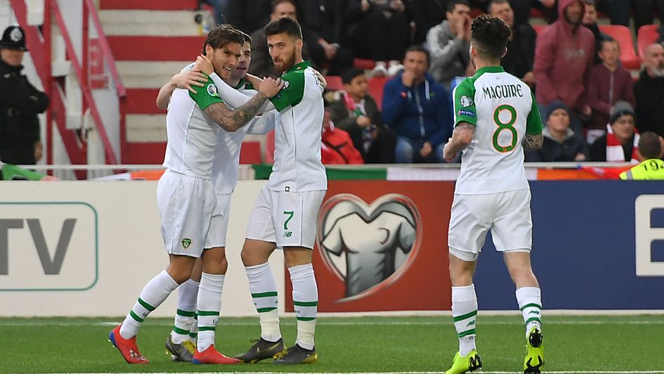 Celebrations for Jeff Hendrick and Republic of Ireland