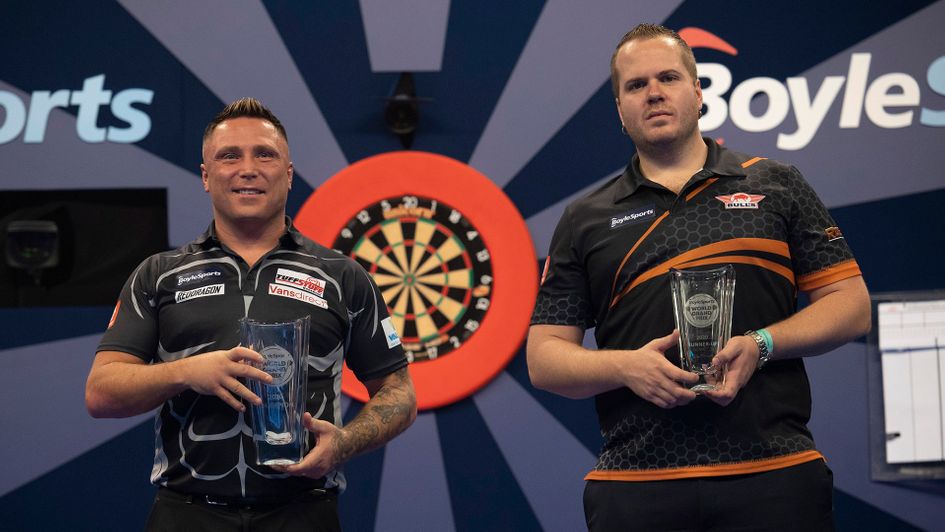 World Grand Prix winner Gerwyn Price and runner-up Dirk van Duijvenbode (Picture: Lawrence Lustig/PDC)