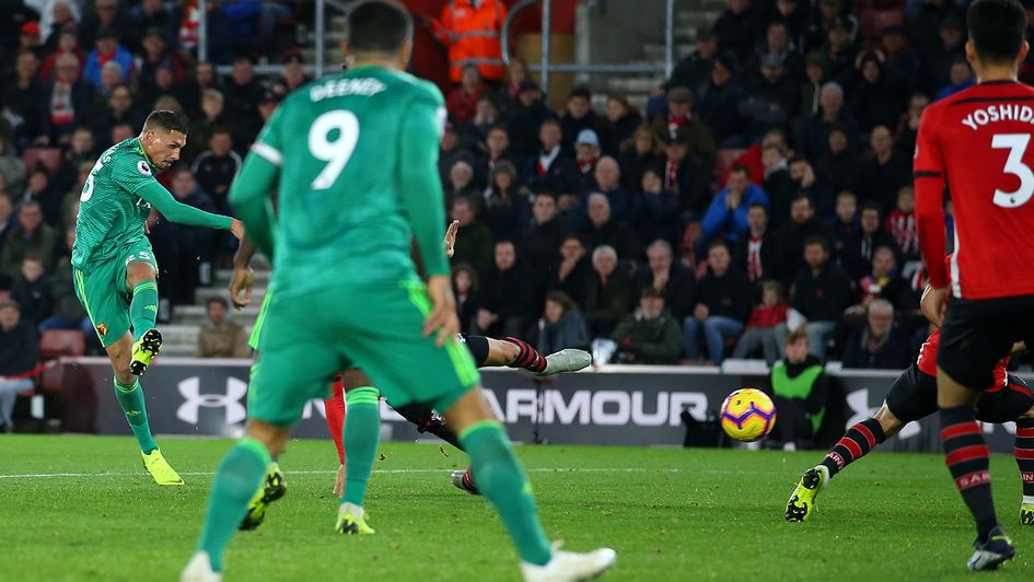 Jose Holebas equalises for Watford at Southampton