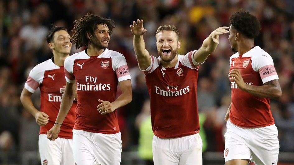Arsenal celebrate against Chelsea in the International Champions Cup