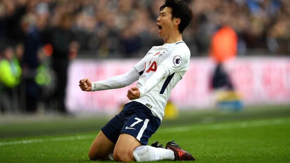 Son Heung-Min celebrates
