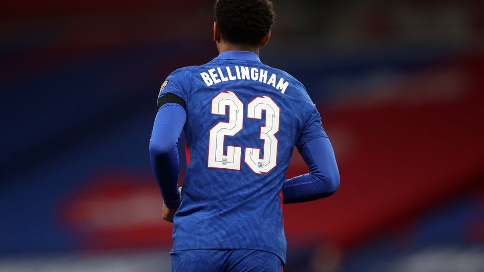 Jude Bellingham in action for England