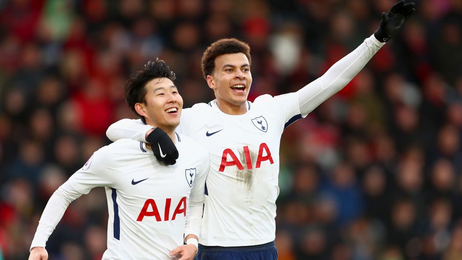 Son Heung-min and Dele Alli celebrate