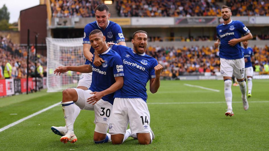 Richarlison and Everton celebrate his goal against Wolves