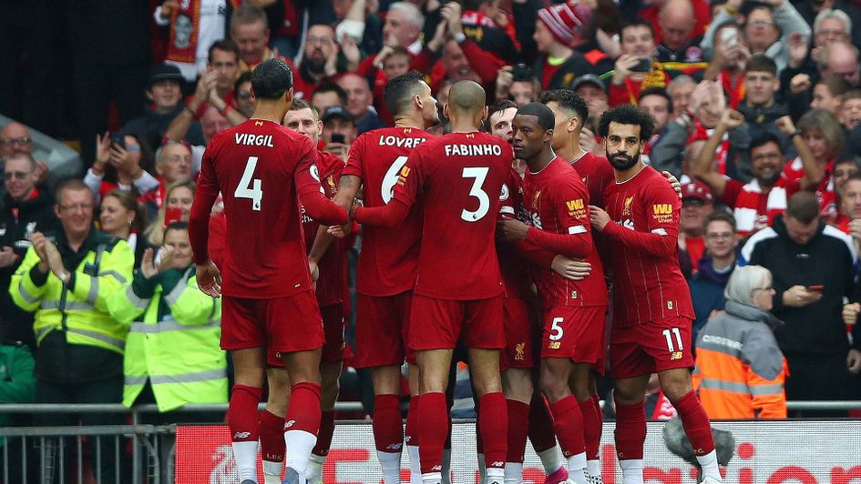 Liverpool celebrate a goal at Anfield