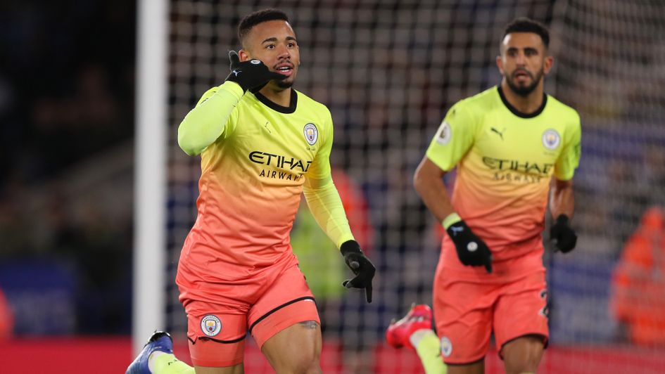 Gabriel Jesus: Manchester City forward celebrates his late goal at Leicester
