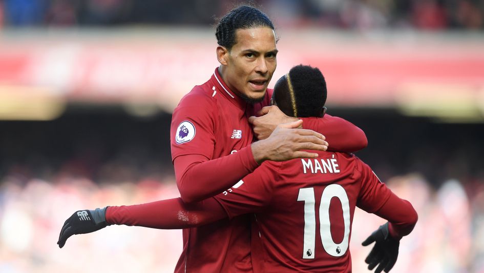 Celebrations for Liverpool duo Virgil van Dijk and Sadio Mane