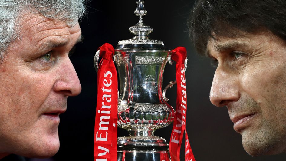 Southampton manager Mark Hughes and Chelsea boss Antonio Conte