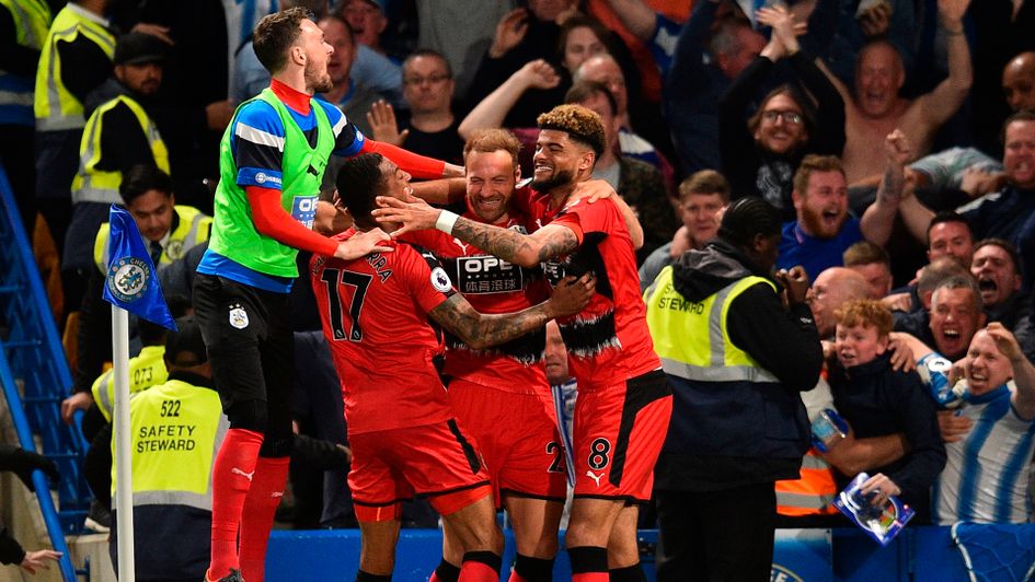 Laurent Depoitre and Huddersfield celebrate