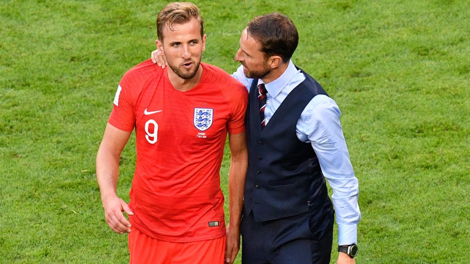 Gareth Southgate and Harry Kane after England's win over Sweden