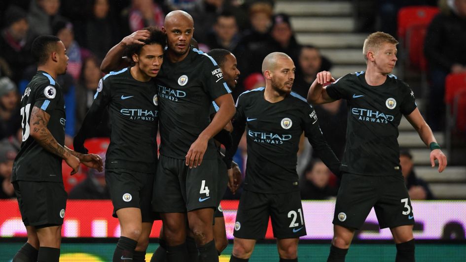 David Silva and Manchester City celebrate