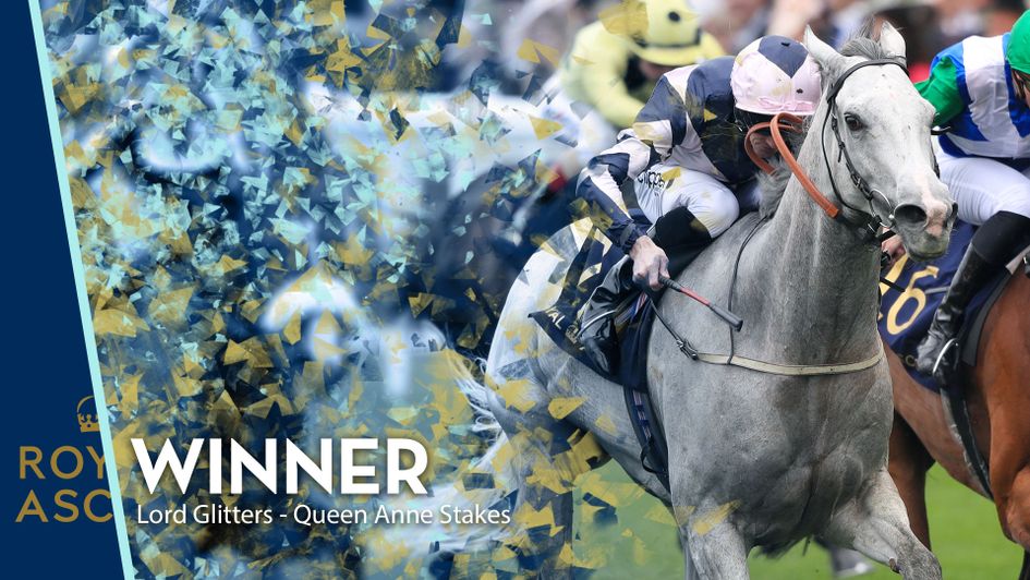 Lord Glitters wins the Queen Anne Stakes for David O'Meara and Danny Tudhope
