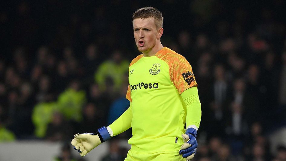 Everton goalkeeper Jordan Pickford in action