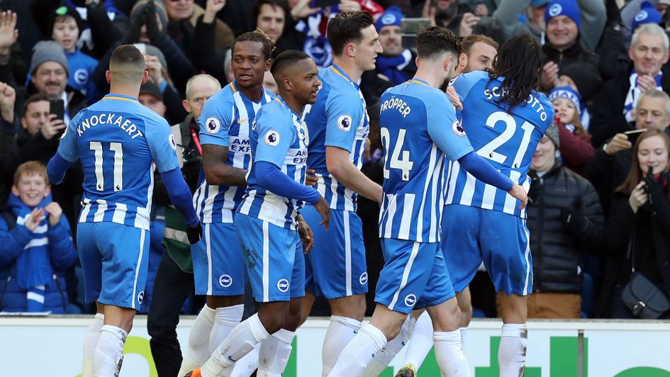 Brighton players celebrate