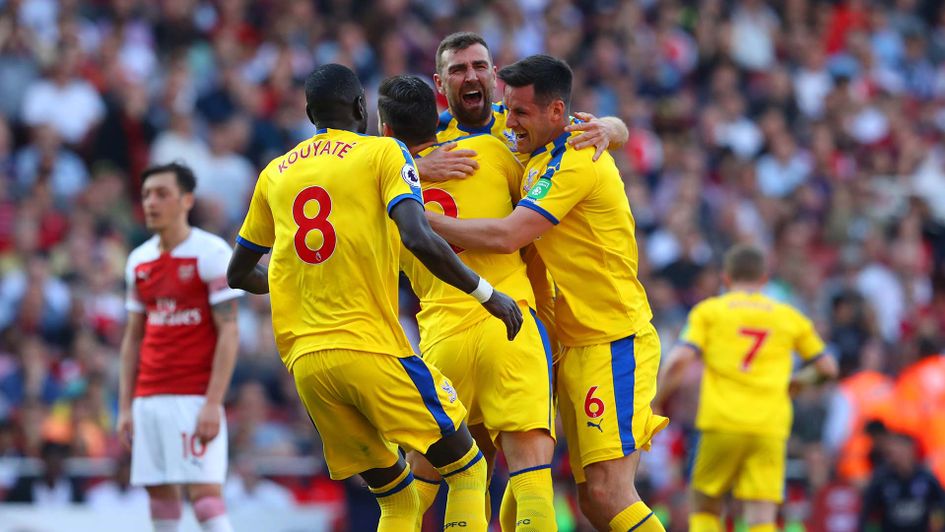 Crystal Palace celebrate scoring at Arsenal