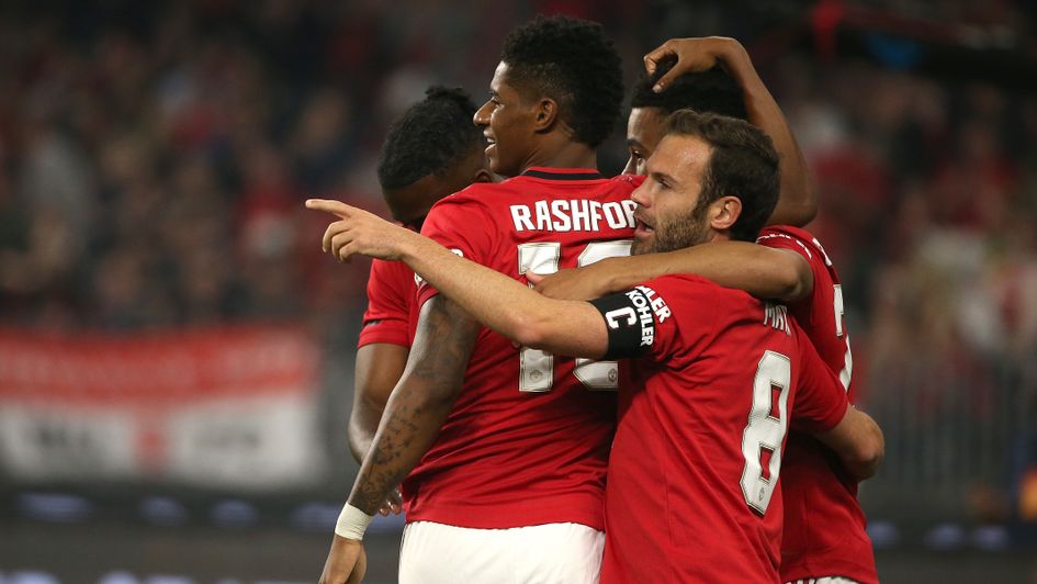 Celebrations for Manchester United against Leeds in pre-season
