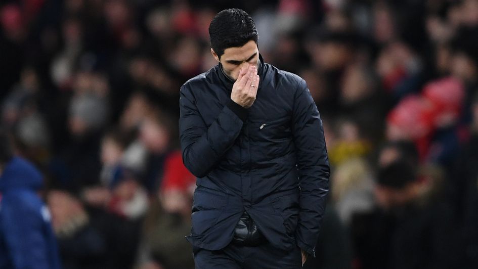A dejected Mikel Arteta