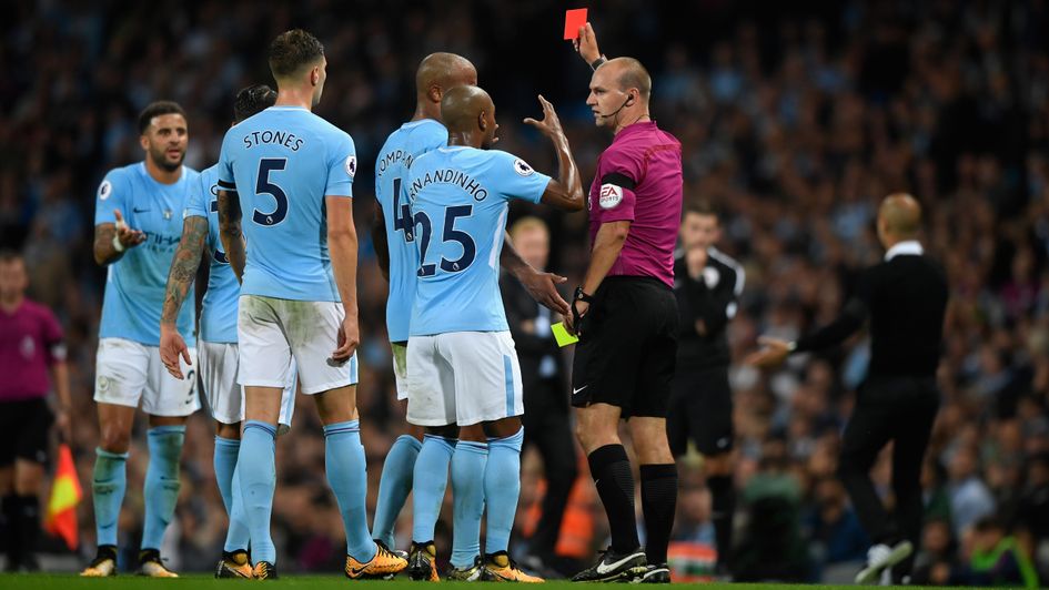 Bobby Madley: Referee sends off Kyle Walker in Man City v Everton in August 2017
