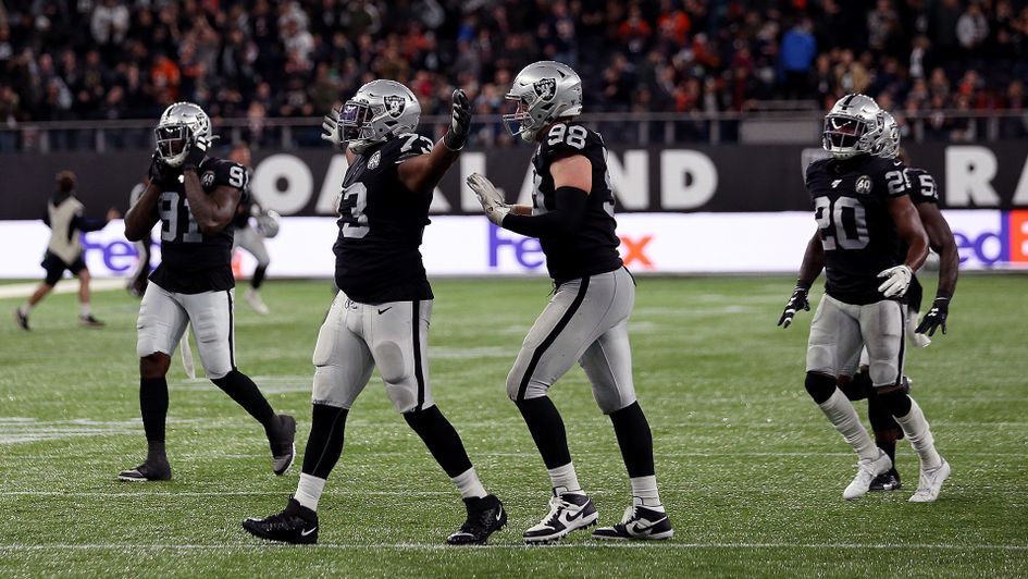 The Oakland Raiders celebrate