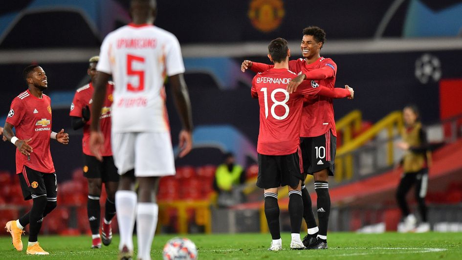 Marcus Rashford scored a hat-trick against RB Leipzig