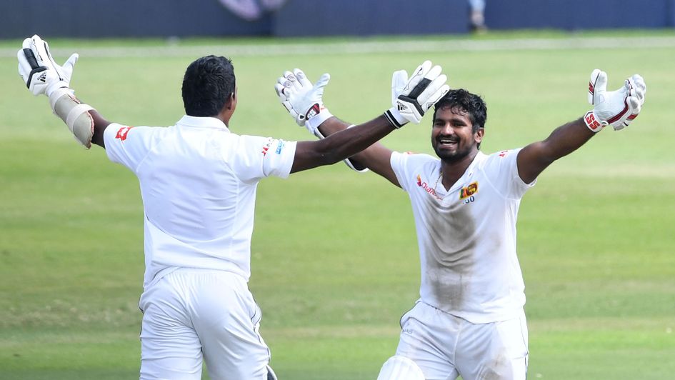 Kusal Perera celebrates a famous victory