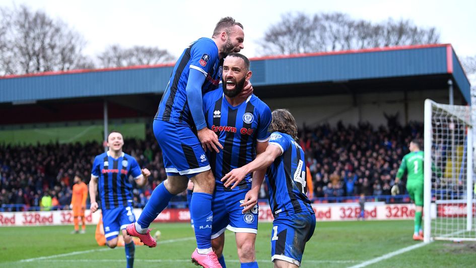 Aaron Wilbraham equalises for Sky Bet League One Rochdale against Premier League Newcastle