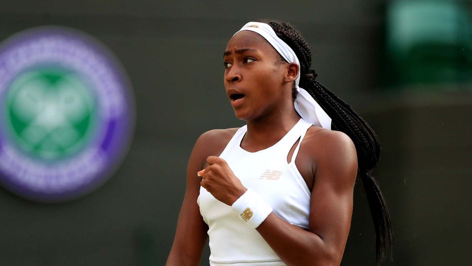 Cori 'Coco' Gauff in action at Wimbledon