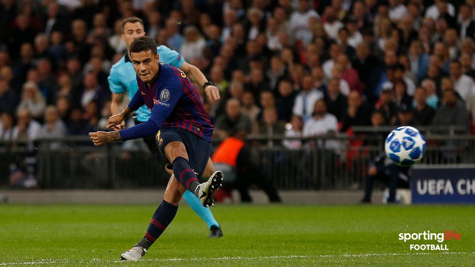 Philippe Coutinho scores against Tottenham