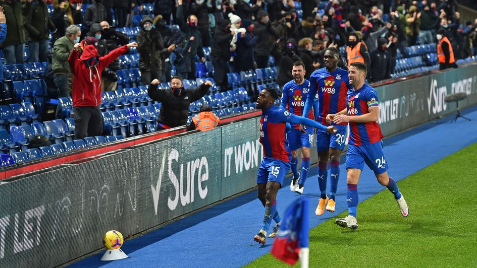 Crystal Palace's Jeffrey Schlupp celebrates his equaliser against Spurs