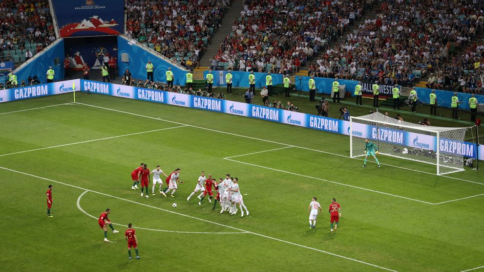 Cristiano Ronaldo completes his hat-trick for Portugal v Spain at the 2018 World Cup