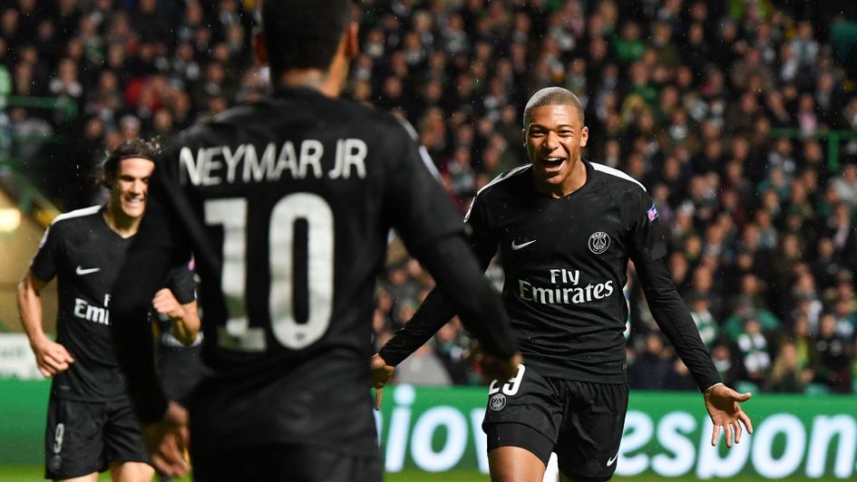 PSG's Kylian Mbappe celebrates his goal