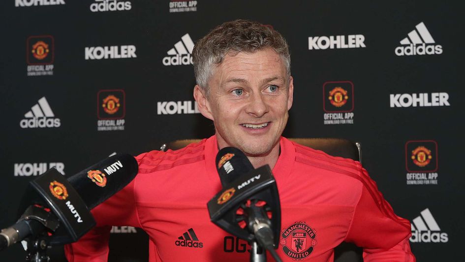 Ole Gunnar Solskjaer speaks to the media as Manchester United manager