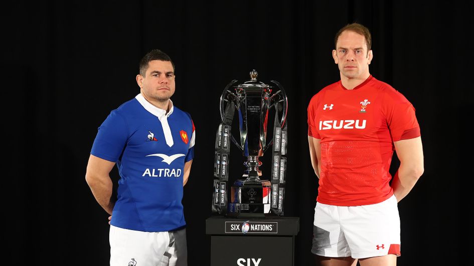 France captain Guilhem Guirado with Wales counterpart Alun Wyn Jones