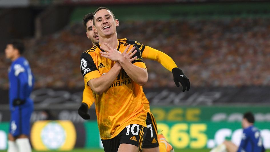 Daniel Podence celebrates for Wolves