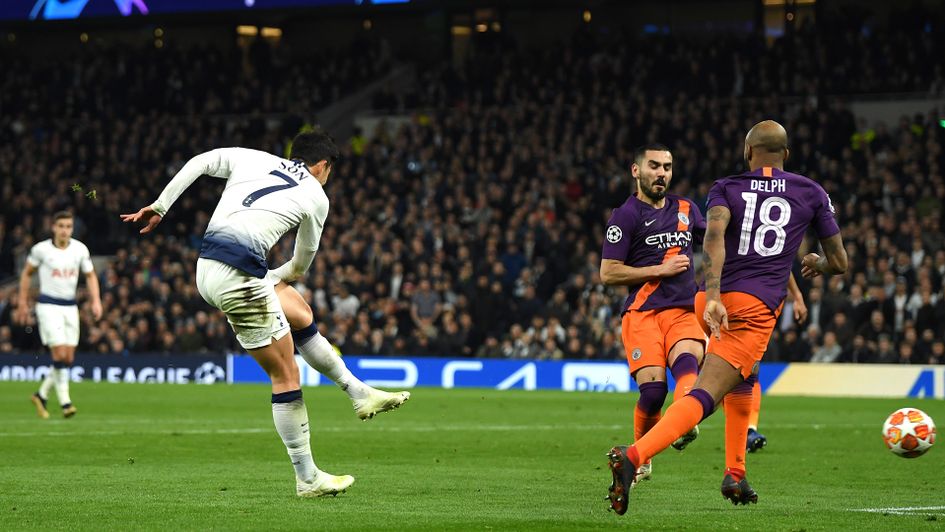 Son scores for Spurs against Manchester City