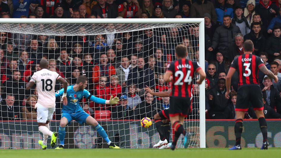 Callum Wilson scores for Bournemouth against Manchester United
