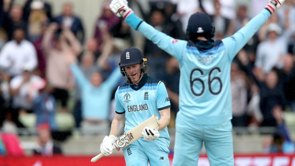 England celebrate victory over Australia